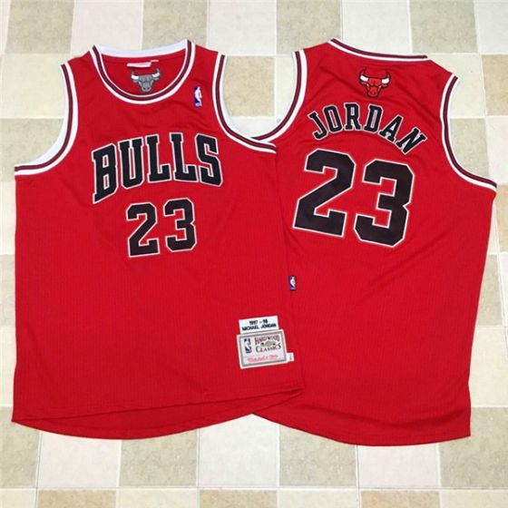 Men Chicago Bulls #23 Jordan Red throwback NBA Jerseys